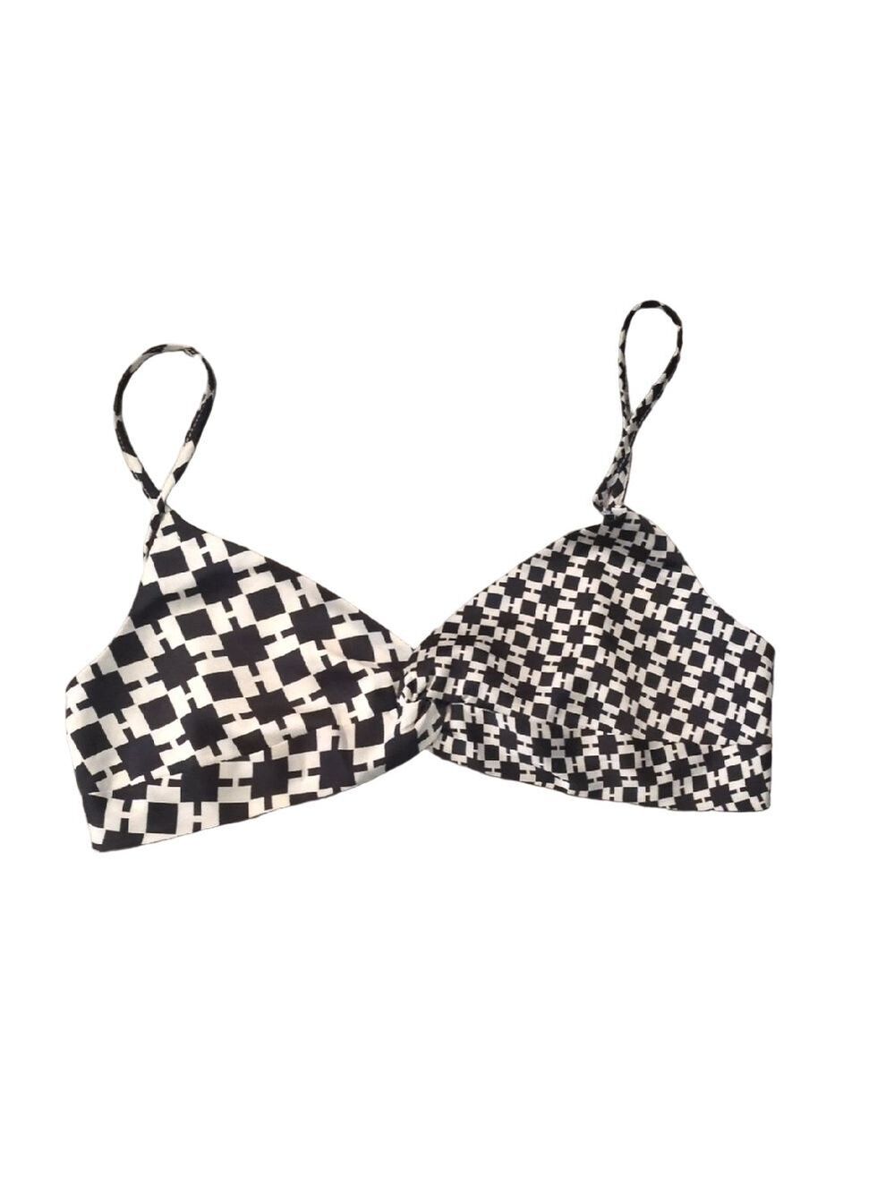 ACOA Collection St. Barts Black & White Bralette Size Large